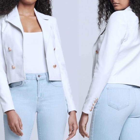 L'AGENCE Jackets & Blazers - L’Agence White Leather Jacket Size 6
